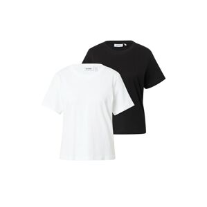 WEEKDAY Póló 'Essence Standard'  fekete / fehér