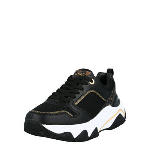 GUESS Rövid szárú edzőcipők 'MAGS'  sötét barna / arany / fekete