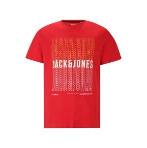 Jack & Jones Plus Póló 'CYBER'  piros / fehér / sárga