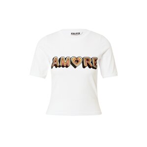 NEON & NYLON Póló 'AMORE'  fehér / fekete / narancs / korál