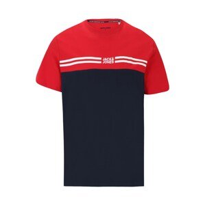 Jack & Jones Plus Póló 'STEVE'  piros / tengerészkék / fehér