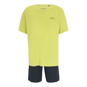 SCHIESSER Rövid pizsama  citromzöld / tengerészkék / fehér