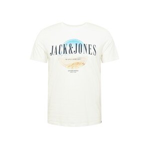 JACK & JONES Póló 'ROADIE'  fehér / világoskék / tengerészkék / homok