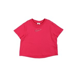 Nike Sportswear Póló  sötét-rózsaszín / fehér / fekete