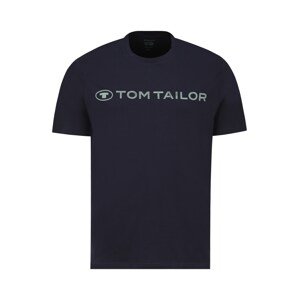 TOM TAILOR Men + Póló  sötétkék / pasztellzöld