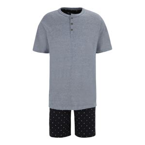 SCHIESSER Rövid pizsama  kék / fehér / füstkék / fekete
