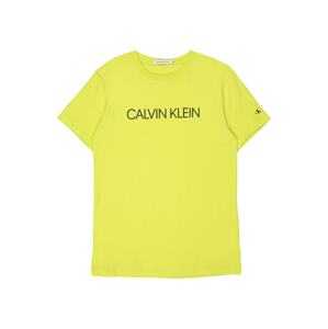 Calvin Klein Jeans Póló 'INSTITUTIONAL'  limone / fekete