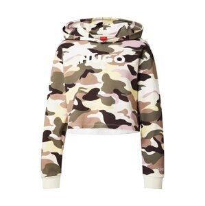 HUGO Tréning póló 'Nemolia'  pasztellsárga / khaki / rózsaszín / fekete / fehér