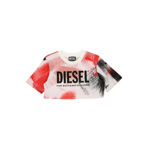 DIESEL Shirt  fehér / fekete / piros / fáradt rózsaszín