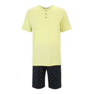 SCHIESSER Rövid pizsama  sötétkék / fehér / sárga