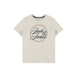 Jack & Jones Junior Póló 'TRUCE'  szürke melír / éjkék / világos narancs