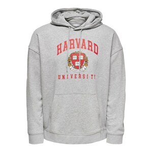 Only & Sons Tréning póló 'Harvard'  világosszürke / piros / fehér / világosbarna