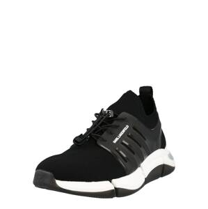 Karl Lagerfeld Rövid szárú sportcipők 'QUADRO'  fekete / fehér