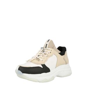 BRONX Rövid szárú sportcipők  homok / fekete / fehér