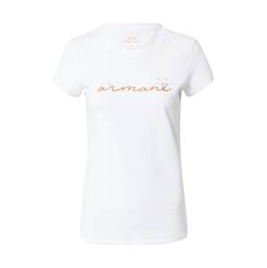 ARMANI EXCHANGE Póló  fehér / világos narancs / ezüst
