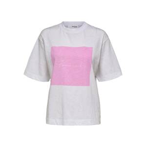 SELECTED FEMME Póló 'Kalma'  világos-rózsaszín / fehér