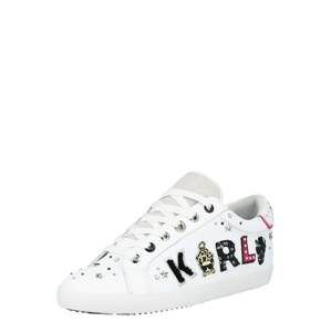 Karl Lagerfeld Rövid szárú edzőcipők 'SKOOL Karnimal Badge Lo'  fehér / fekete / pasztellsárga / pitaja / ezüst