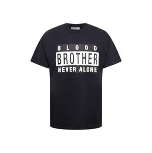 Blood Brother Póló 'NEVER ALONE'  fekete / fehér