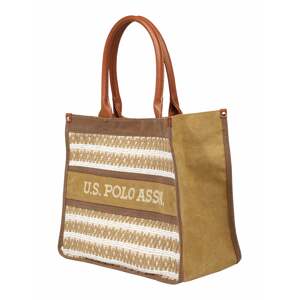 U.S. POLO ASSN. Shopper táska 'El Dorado'  világosbarna / fehér / bézs