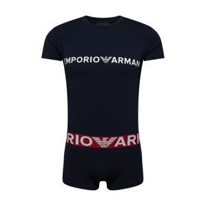 Emporio Armani Rövid pizsama  tengerészkék / fehér / piros