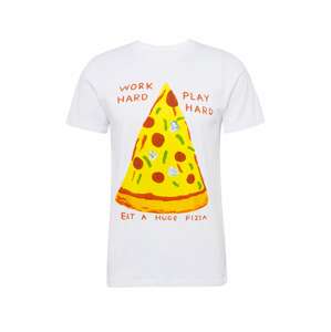 DEDICATED. Póló 'Stockholm Work Hard Pizza'  fehér / vegyes színek