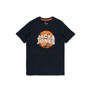 Jack & Jones Junior Póló  sötétkék / világos narancs / fehér