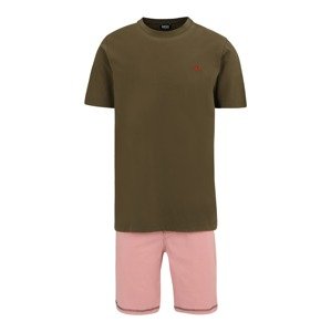 DIESEL Rövid pizsama 'JUST-TOMY'  khaki / rózsaszín
