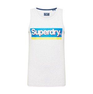Superdry Póló  kék / sárga / szürke melír / fehér