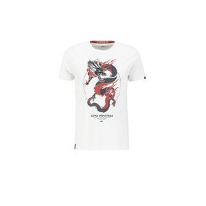 ALPHA INDUSTRIES Póló 'Heritage Dragon'  fehér / fekete / piros