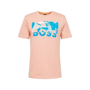 BOSS Orange Póló 'Thinking 3'  azúr / égkék / rózsaszín / fehér