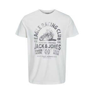 JACK & JONES Póló 'Biker'  grafit / fehér