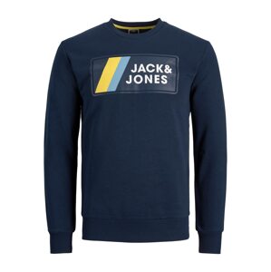 JACK & JONES Tréning póló 'JAKE'  tengerészkék / világoskék / sárga / fehér