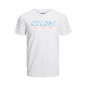 JACK & JONES Póló  fehér / világoskék / narancs