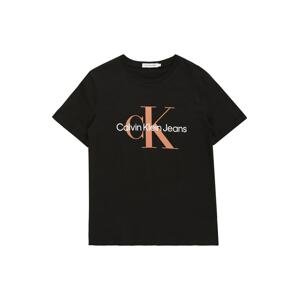 Calvin Klein Jeans Póló  fekete / fehér / lazac