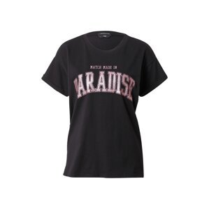 Colourful Rebel Póló 'Paradise'  világos-rózsaszín / fekete