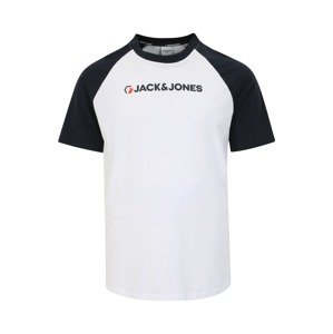 Jack & Jones Plus Póló 'LOGAN'  fehér / tengerészkék / piros