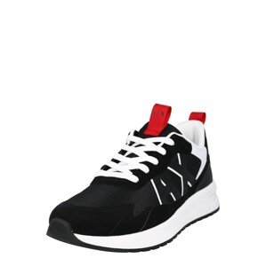 ARMANI EXCHANGE Rövid szárú edzőcipők  fekete / fehér / piros