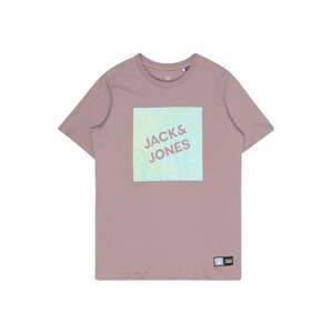Jack & Jones Junior Póló 'NIGHTS'  azúr / fekete / fáradt rózsaszín