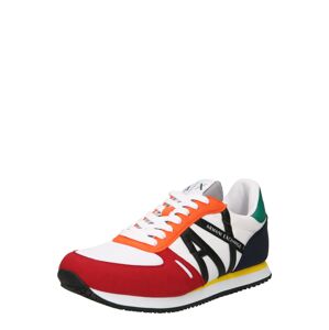 ARMANI EXCHANGE Rövid szárú edzőcipők  fűzöld / narancs / rubinvörös / fekete / fehér