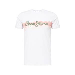 Pepe Jeans Póló 'AKEEM'  fehér / rózsaszín / khaki