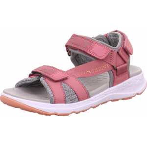 SUPERFIT Nyitott cipők  világosszürke / világos narancs / világos-rózsaszín / fehér