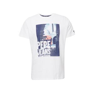 Pepe Jeans Póló 'ALISTER'  fehér / tengerészkék / azúr / sötét narancssárga