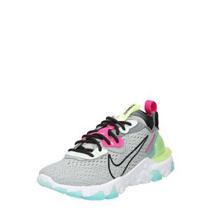 Nike Sportswear Rövid szárú edzőcipők 'React Vision'  szürke / rózsaszín / neonzöld / fekete