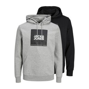 JACK & JONES Tréning póló 'LOCK'  fekete / szürke / fehér