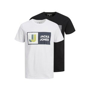 JACK & JONES Póló 'LOGAN'  szürke / nád / narancs / fekete / fehér