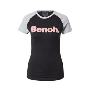 BENCH Póló 'TRINA'  fekete / szürke melír / fehér / rózsaszín