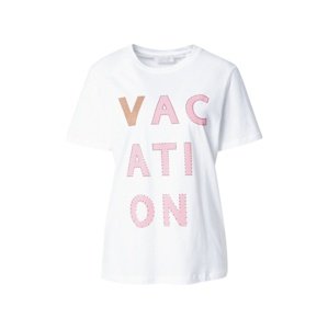 Rich & Royal Póló 'Vacation'  fehér / rózsaszín / teveszín