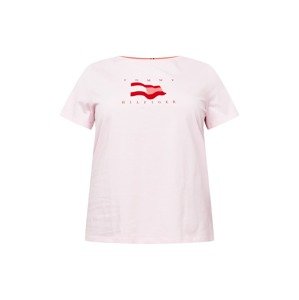 Tommy Hilfiger Curve Póló  világos-rózsaszín / piros / világospiros / fehér