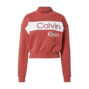 Calvin Klein Jeans Tréning póló  rozsdabarna / fehér