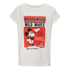 Recovered Póló 'Mickey Mouse Wild Waves'  ekrü / piros / fekete